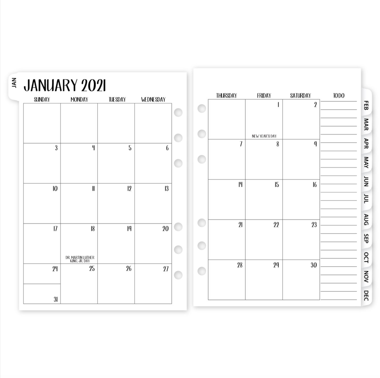 Fits Louis Vuitton Agenda Organizer: 2021 Or 2022 Tab Calendar Refills  Pm*mm*gm